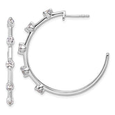 14k White Gold 3/4 carat Lab Grown Diamond VS/SI+ G+ Complete C-Hoop Post Earrings
