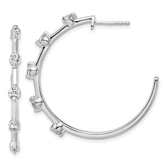 14k White Gold 3/4 carat Lab Grown Diamond VS/SI+ G+ Complete C-Hoop Post Earrings