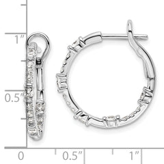 14k White Gold 3/4 carat Lab Grown Diamond VS/SI+ G+ Complete In and Out Hoop Earrings