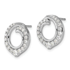 14k White Gold 1 carat Lab Grown Diamond VS/SI+ G+ Circle Post Earrings
