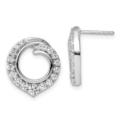 14k White Gold 1 carat Lab Grown Diamond VS/SI+ G+ Circle Post Earrings