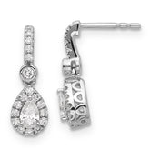 14k White Gold 5/8 carat Lab Grown Diamond VS+ F+ Complete Pear Dangle Post Earrings