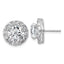 14k White Gold 6 1/4 carat Lab Grown Diamond VS+ F+ Round Complete Halo Post Earrings