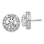 14k White Gold 7 5/8 carat Lab Grown Diamond VS+ F+ Round Complete Halo Post Earrings