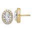 14k 4 3/4 carat Lab Grown Diamond VS+ F+ Complete Oval Halo Earrings