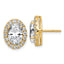 14k 5 7/8 carat Lab Grown Diamond VS+ F+ Complete Oval Halo Earrings