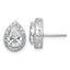 14k White Gold 2 3/8 carat Lab Grown Diamond VS+ F+ Complete Pear Halo Post Earrings