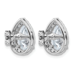 14k 4 5/8 carat Lab Grown Diamond VS+ F+ Complete Pear Halo Post Earrings