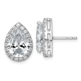 14k 4 5/8 carat Lab Grown Diamond VS+ F+ Complete Pear Halo Post Earrings