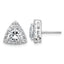 14k White Gold 2 5/8 carat Lab Grown Diamond VS+ F+ Complete Trillion Halo Post Earrings