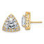 14k 5 1/4 carat Lab Grown Diamond VS+ F+ Complete Trillion Halo Post Earrings