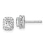 14k White Gold 5/8 carat Lab Grown Diamond VS/SI+ G+ Complete Emerald Halo Post Earrings