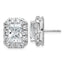 14k White Gold 7 carat Lab Grown Diamond VS+ F+ Complete Emerald Halo Post Earrings