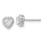 14kw Lab Grown VS/SI+ G+ Diamond Heart Shape Halo Complete Earrings