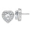14k White Gold 7 3/8 carat Lab Grown Diamond VS+ F+ Complete Heart Halo Post Earrings