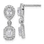 14k White Gold 1 carat Lab Grown Diamond VS/SI+ G+ Complete Two Stone Dangle Halo Post Earrings