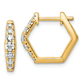 14k 1/2 carat Lab Grown Diamond VS+ F+ Complete Fashion Hoop Earrings