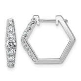 14k White Gold 1 carat Lab Grown Diamond VS+ F+ Complete Fashion Hoop Earrings