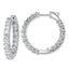 14K White Gold Lab-Created Diamond VS+ F+ Princess-Cut In-and-Out Hoop Earrings