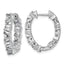 14k White Gold 2 carat Lab Grown Diamond VS+ F+ Complete Hinged In and Out Hoop Earrings