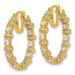 14k 4 carat Lab Grown Diamond VS+ F+ Complete Fashion Hoop Earrings