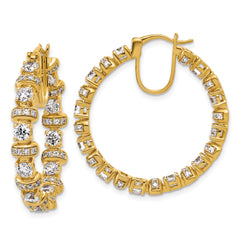 14k 4 carat Lab Grown Diamond VS+ F+ Complete Fashion Hoop Earrings