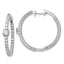 14k White Gold 3 carat Lab Grown Diamond VS+ F+ Complete Hinged In and Out Hoop Earrings