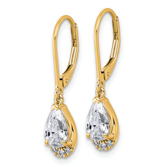 True Origin 14K Yellow Gold 1 3/4 carat Lab Grown Diamond VS+ F+ Complete Leverback Earrings