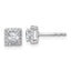 14k White Gold 5/8 carat Lab Grown Diamond VS+ F+ Complete Princess Halo Post Earrings