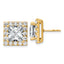 14k 7 5/8 carat Lab Grown Diamond VS+ F+ Complete Princess Halo Post Earrings