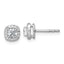 14k White Gold 5/8 carat Lab Grown Diamond VS+ F+ Complete Cushion Halo Post Earrings