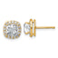 14k 2 1/3 carat Lab Grown Diamond VS+ F+ Complete Cushion Halo Post Earrings