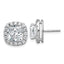 14k White Gold 7 carat Lab Grown Diamond VS+ F+ Complete Cushion Halo Post Earrings