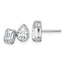 14k White Gold 2 carat Lab Grown Diamond VS+ F+ Complete Emerald and Pear Two Stone Post Earrings
