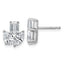 14k White Gold 2 carat Lab Grown Diamond VS+ F+ Complete Emerald Marquise and Pear Three Stone Post Earrings
