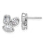 14k White Gold 2 carat Lab Grown Diamond VS+ F+ Complete Emerald Oval and Marquise Three Stone Post Earrings
