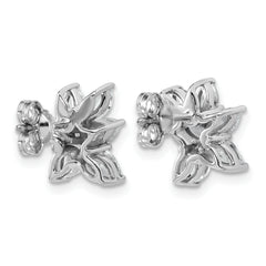 14k White Gold 1 1/2 carat Lab Grown Diamond VS+ F+ Complete Pear and Marquise Cluster Post Earrings