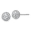 14k White Gold 2 3/4 carat Lab Grown Diamond VS+ F+ Pave Ball Complete Stud Post Earrings