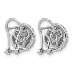 14k White Gold 1 5/8 carat Lab Grown Diamond VS+ F+ Pave Ball Complete Leverback Post Earrings