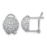 14k White Gold 1 5/8 carat Lab Grown Diamond VS+ F+ Pave Ball Complete Leverback Post Earrings