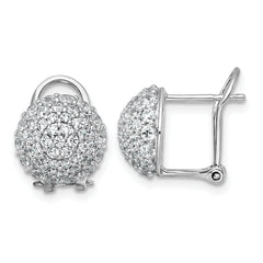 14k White Gold 1 5/8 carat Lab Grown Diamond VS+ F+ Pave Ball Complete Leverback Post Earrings