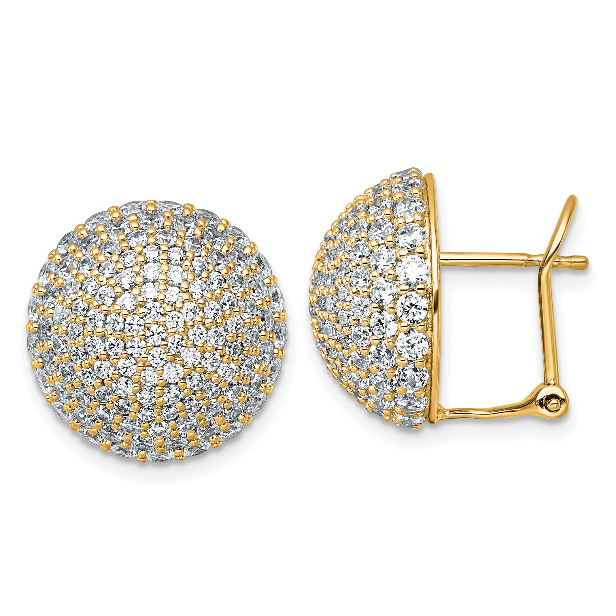 14k 4 carat Lab Grown Diamond VS+ F+ Pave Ball Complete Leverback Post Earrings