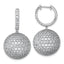 14k White Gold 13 7/8 carat Lab Grown Diamond VS+ F+ Pave Ball Complete Dangle Hoop Earrings