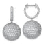 14k White Gold 9 1/2 carat Lab Grown Diamond VS+ F+ Pave Ball Complete Dangle Hoop Earrings