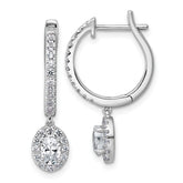14k White Gold 1 carat Lab Grown Diamond VS+ F+ Complete Dangle Hoop Earrings