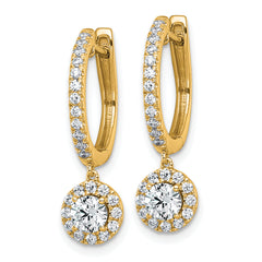14k 1 carat Lab Grown Diamond VS+ F+ Complete Dangle Hoop Earrings