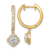 14k 1 carat Lab Grown Diamond VS+ F+ Complete Dangle Hoop Earrings