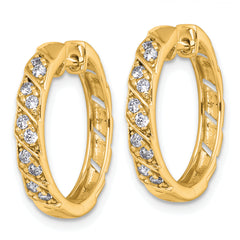 14k 1/3 carat Lab Grown Diamond VS+ F+ Complete Fashion Hoop Earrings