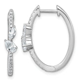 14k White Gold 1 carat Lab Grown Diamond VS+ F+ Complete Hinged In and Out Hoop Earrings