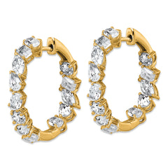 14k 4 1/2 carat Lab Grown Diamond VS+ F+ Complete Hinged In and Out Hoop Earrings